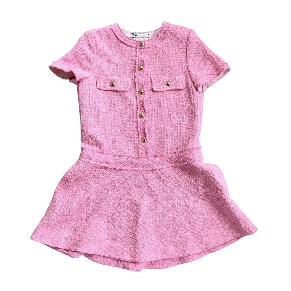 ZARA SHORT STRUCTURED Pink DRESS SIZE Small